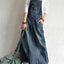 Vintage-Inspired Back Slit Denim Overall Dress