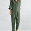 Casual Long-Sleeve Button Jumpsuit