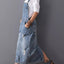 Vintage-Inspired Back Slit Denim Overall Dress