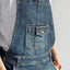 Vintage-Inspired Back Slit Denim Overall Dress