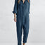 Casual Long-Sleeve Button Jumpsuit